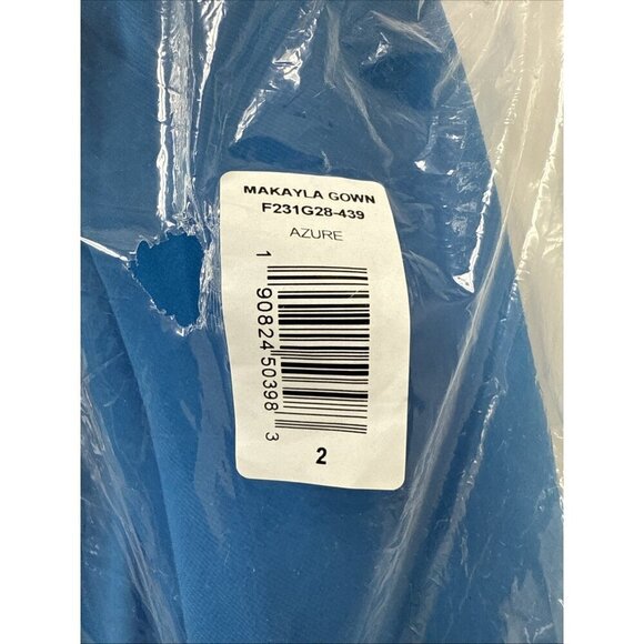 Sachin & Babi Size 2 Blue Makayla One-Shoulder Blouson-Sleeve Gown Dress Prom - Picture 13 of 15